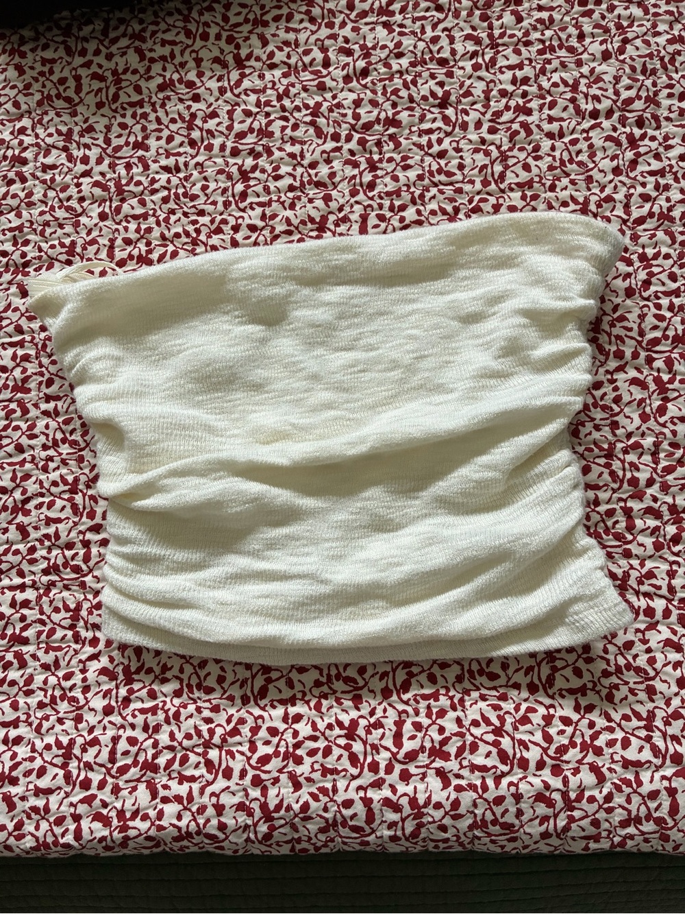 Free People White Strapless Ribbed Tube Top